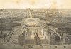 Люксембургский дворец и парк. Вид с высоты птичьего полёта со стороны улицы Турнон (из работы Paris dans sa splendeur, изданной в Париже в 1860-е годы)