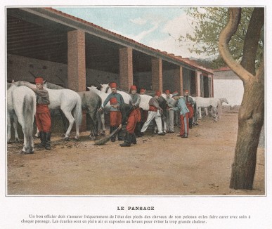 Конюшня французского африканского корпуса. L'Album militaire. Livraison №12. Armée d'Afrique. Париж, 1890