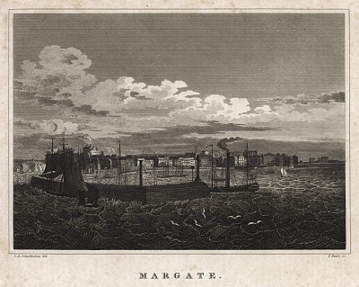 Город Маргейт в английском графстве Кент. A New Geographical Dictionary. Лондон, 1820