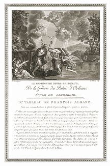 Крещение Господне кисти Франческо Альбани. Лист из знаменитого издания Galérie du Palais Royal..., Париж, 1786