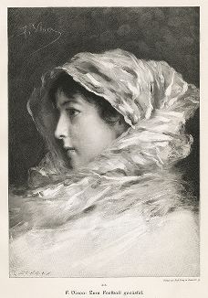 Женский портрет работы Франческо Винеа. Moderne Kunst..., т. 9, Берлин, 1895 год. 