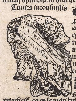 Одежда Иисуса. Из знаменитой первопечатной книги Хартмана Шеделя "Всемирная хроника", также известной как "Нюрнбергские хроники". Die Schedelsche Weltchronik (Liber Chronicarum). Нюрнберг, 1493