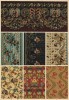 Узоры французских шёлковых тканей эпохи рококо (лист 85 альбома "Сокровищница орнаментов...", изданного в Штутгарте в 1889 году)