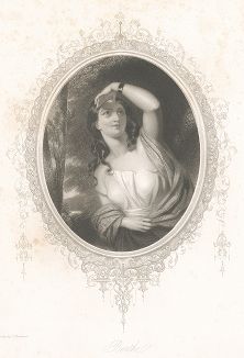 Берта - персонаж баллады Томаса Мура "The Mountain Sprite". Лист из издания "Beauties of Moore" Э. Финдена, Лондон, 1846