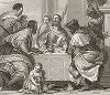 Ужин в Эммаусе авторства Паоло Веронезе. Лист из знаменитого издания Galérie du Palais Royal..., Париж, 1808