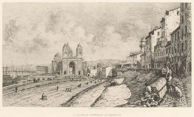 Кафедральный собор Богоматери в Марселе, построенный в 1852--1896 годах архитекторами Леоном Водоером и Жаком-Анри Эсперандье на месте старого марсельского собора V века.