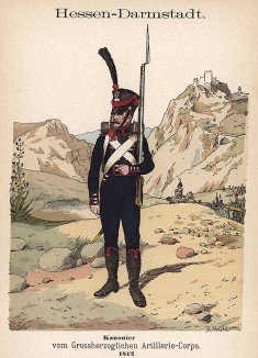 Униформа лёгкой пехоты королевства Вюртемберг в 1812 г. Uniformenkunde Рихарда Кнотеля, л.36. Ратенау (Германия), 1890