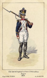 1807 г. Сержант французской военной школы в Фонтенбло. Коллекция Роберта фон Арнольди. Германия, 1911-29
