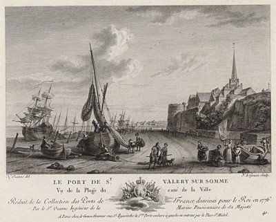 Порт Сен-Валери-сюр-Сомм (лист 40 из альбома гравюр Nouvelles vues perspectives des ports de France..., изданного в Париже в 1791 году)