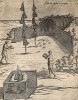 Способ ловли перепелов на огороженной территории. Из первого (1622 г.) издания работы итальянского философа и натуралиста Джованни Пьетро Олины (1585-1645) Uccelliera overo discorso della natura…