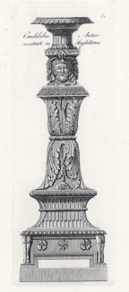 Античный канделябр, находящийся в Англии (лист 42 из Manuale di vari ornamenti contenete la serie del candelabri antichi. Рим. 1790 год)