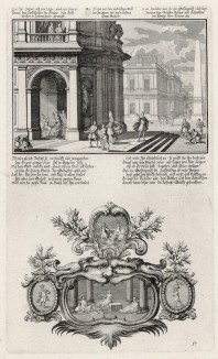 1. Иосиф в египетском рабстве 2. Иосиф убегает от жены Потифара (из Biblisches Engel- und Kunstwerk -- шедевра германского барокко. Гравировал неподражаемый Иоганн Ульрих Краусс в Аугсбурге в 1700 году)