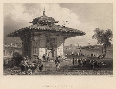 Константинополь (Стамбул). Фонтан в предместье Скутари. The Beauties of the Bosphorus, by miss Pardoe. Лондон, 1839