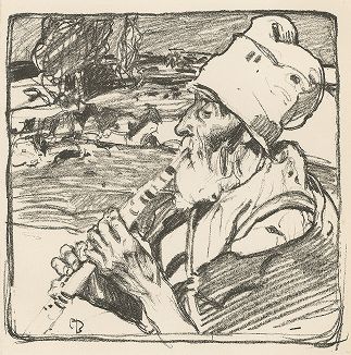 Пастух. Литография Фрэнка Брэнгвина, 1898 год. 