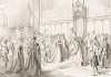 Август 1468 г. Катерина Корнаро (1454-1510) выходит замуж за Жака II де Лузиньяна (1438-73), короля Кипра. Жениха на церемонии бракосочетании нет, его представляет доверенное лицо. Storia Veneta, л.83. Венеция, 1864