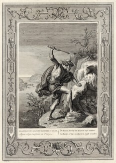 Алкиона и Кеик, превращённые в зимородков (лист известной работы "Храм муз", изданной в Амстердаме в 1733 году)