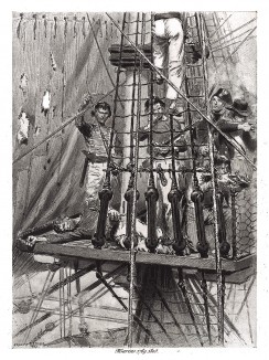 Французские морские пехотинцы после морского боя эпохи наполеоновских войн (из Types et uniformes. L'armée françáise par Éduard Detaille. Париж. 1889 год)