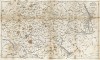 Карта, иллюстрирующая маршрут путешествия Вильяма Споттисвуда на тарантасе по Восточной России осенью 1856 года. Лондон. 1857 год (масштаб в английских милях)