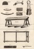 Суконная фабрика. Ткацкие инструменты (Ивердонская энциклопедия. Том VI. Швейцария, 1778 год)