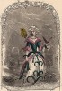 Искренняя гвоздика со своими поклонницами бабочками. Les Fleurs Animées par J.-J Grandville. Париж, 1847