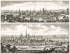 Города Труа (Troye) и Шалон-ан-Шампань (Chalons en Champaigne). План составил Маттеус Мериан. Франкфурт-на-Майне, 1695