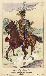 1808 г. Жан Андош Жюно (1771-1813), герцог д'Абрантес в мундире гусарского генерала. Коллекция Роберта фон Арнольди. Германия, 1911-28