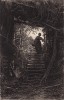 Крестьянка, сходящая с лестницы (1875 год). Лист № 10 из альбома "60 офортов И.И.Шишкина 1870-1892", Санкт-Петербург, 1894. 