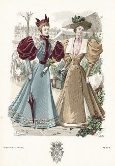 Французская мода из журнала Le Salon de la Mode, выпуск № 13, 1895 год.
