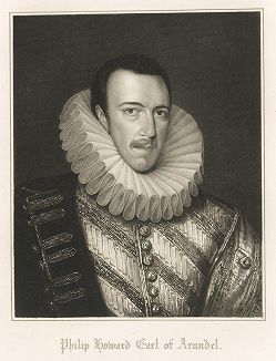 Филипп Ховард, граф Арундел (1557-1595) - один из сорока английских и уэльских мучеников. Portraits of Illustrious Personages of Great Britain, Лондон, 1823-34 гг.