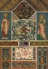 Фрески и потолочные росписи из готических храмов Франции XIV-XV вв. (лист 44 альбома "Сокровищница орнаментов...", изданного в Штутгарте в 1889 году)