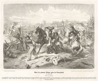 Смерть генерала Вебера в битве при Фрауэнфельде 5 мая 1799 года. 