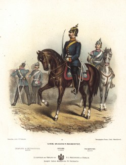 Офицер прусских гвардейских драгун в униформе образца 1870-х гг. Preussens Heer. Берлин, 1876