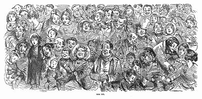Самые невзыскательные зрители традиционной рождественской пантомимы в английском елизаветинском театре, готовые наблюдать за представлением стоя на площадке перед сценой, прообразе партера (The Illustrated London News №297 от 08/01/1848 г.)