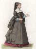 Парижанка в повседневном платье (XVI век) (лист 69 работы Жоржа Дюплесси "Исторический костюм XVI -- XVIII веков", роскошно изданной в Париже в 1867 году)