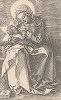 Кормящая Мадонна. Гравюра Альбрехта Дюрера, выполненная в 1519 году (Репринт 1928 года. Лейпциг)