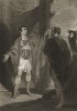 Иллюстрация к трагедии Шекспира "Кориолан", акт IV, сцена V: Встреча Гнея Марция Кориолана и Тулла Авфидия. Graphic Illustrations of the Dramatic works of Shakspeare, Лондон, 1803.