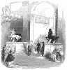 Визит королевы Виктории в Королевскую Академию художеств, занимающую Бёрлингтон-хаус на улице Пикадилли -- резиденцию архитектора Ричарда Бойля, третьего графа Бёрлингтона (1694 -- 1753 гг.) (The Illustrated London News №106 от 11/05/1844 г.)