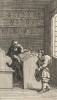 Гудибрас и адвокат. Конец истории про Гудибраса. Рыцарь-пуританин приходит к известному адвокату жаловаться на своих обидчиков. Иллюстрация к поэме «Гудибрас». Лондон, 1732