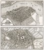 Города Дордрехт (Dordracum) и Брилле (Brielle). План составил Маттеус Мериан для работы Topographia palatinatus Rheni et vicinarum regionum. Франкфурт-на-Майне, 1695

