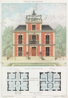 Дом в классическом стиле с вьюнком (из популярного у парижских архитекторов 1880-х Nouvelles maisons de campagne...)