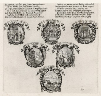 Шесть сцен из "Деяний апостолов" (из Biblisches Engel- und Kunstwerk -- шедевра германского барокко. Гравировал неподражаемый Иоганн Ульрих Краусс в Аугсбурге в 1700 году)