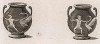 Геркулес (Геракл) и стимфалийские птицы. Небольшая итало-греческая ваза с красными фигурами на чёрном фоне. На сосуде изображен третий подвиг Геракла, победившего хищных птиц. 