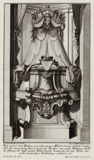 Церковная кафедра с часами на стене. Johann Jacob Schueblers Beylag zur Ersten Ausgab seines vorhabenden Wercks. Нюрнберг, 1730