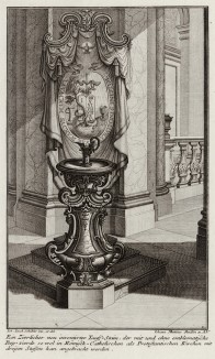 Купель для крещения в католической или протестантской церкви. Johann Jacob Schueblers Beylag zur Ersten Ausgab seines vorhabenden Wercks. Нюрнберг, 1730