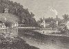 Излучина Восходящее Солнце, река Брендивайн-крик, штат Пенсильвания. Лист из издания "Picturesque America", т.I, Нью-Йорк, 1872.