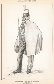 Шведский драгун в униформе образца 1798-1806 гг. Svenska arméns munderingar 1680-1905. Стокгольм, 1911