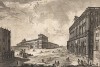 Вид на Пьяцца Монте Кавалло. Лист из серии "Les plus beaux édifices de Rome moderne..." Жана Барбо. 
