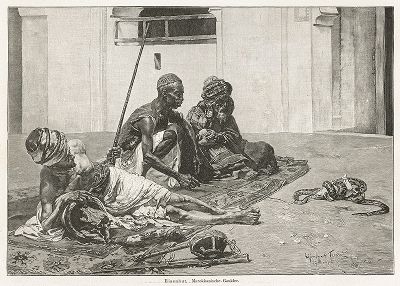 Марокканские фокусники. Moderne Kunst..., т. 9, Берлин, 1895 год. 