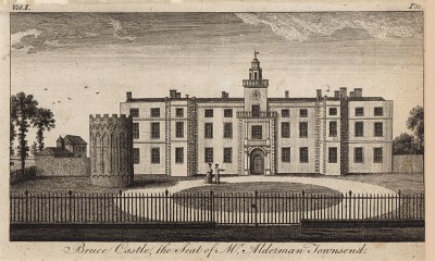 Замок Брюс в период, когда его владельцем был лорд-мэр Лондона Джеймс Таунсенд (из A New Display Of The Beauties Of England... Лондон. 1776 год. Том 1. Лист 32)
