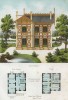 Эскиз шале с элементами декоративного фахверка (из популярного у парижских архитекторов 1880-х Nouvelles maisons de campagne...)